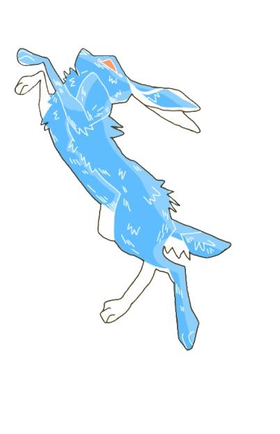 A blue rabbit