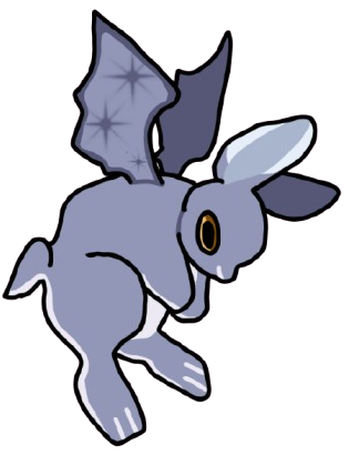 A chinchilla rabbit with bat wings