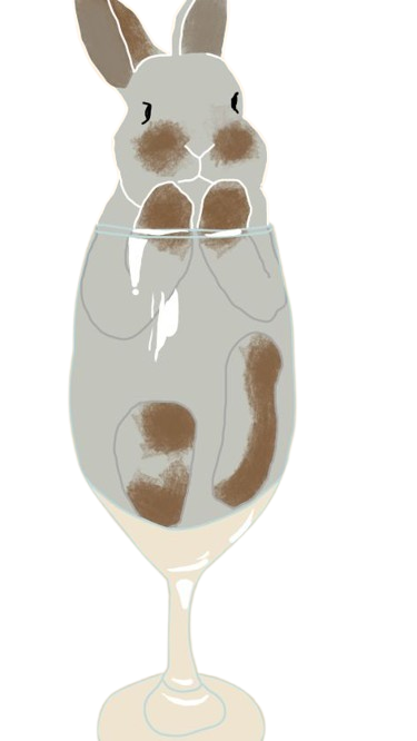 A rabbit in a wine glass